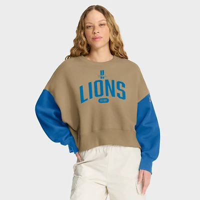 Sweat-shirt surdimensionné Nike Tan Detroit Lions pour femme