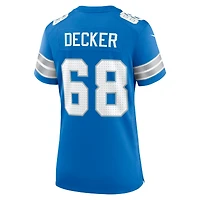 Maillot de match Nike Taylor Decker bleu Detroit Lions pour femme