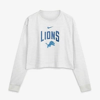 Women's Nike White Detroit Lions Loose Fit Crop Top