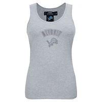 Women's Pro Standard Heather Gray Detroit Lions Triple Tonal Racerback Tank Top