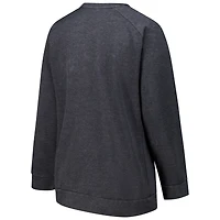 Sweat-shirt raglan délavé à l'acide pour femme, couleur charbon, grande taille, des Lions de Detroit