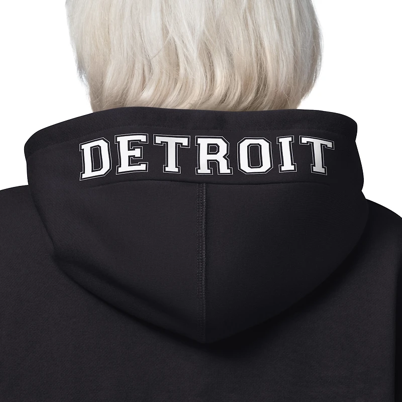 Women's Starter Black Detroit Lions 4th Down Full-Zip Hoodie