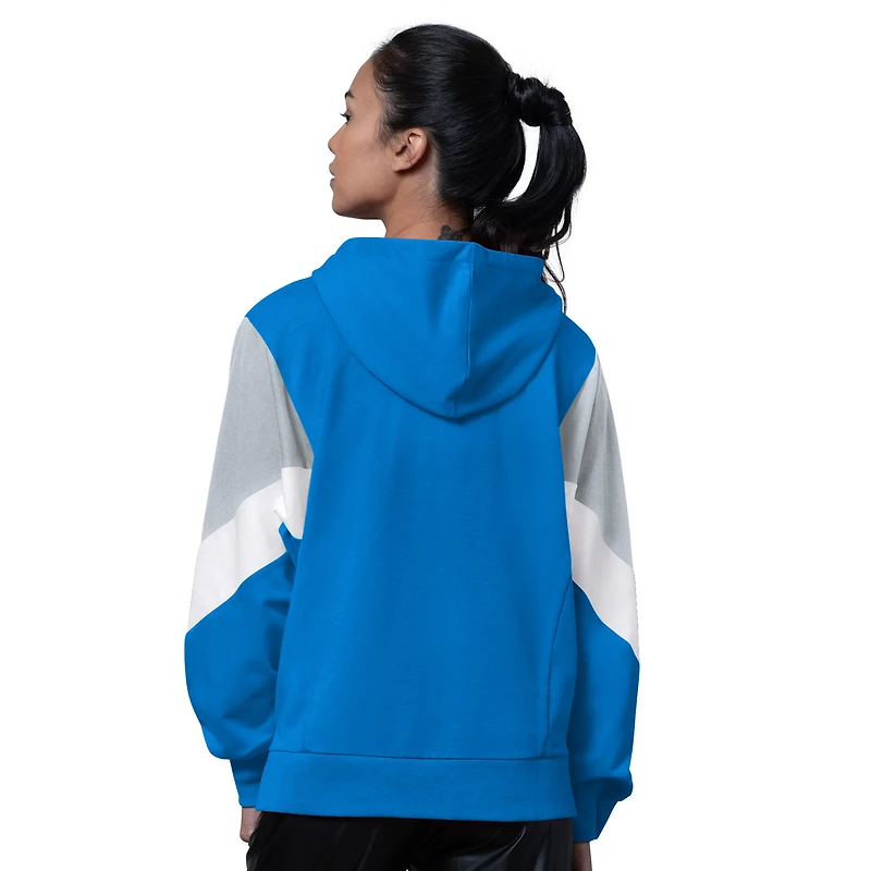 Women's Starter Blue Detroit Lions Scrimmage Hoodie