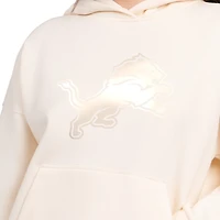 Women's Starter  Cream Detroit Lions Pastels Relaxed Travel Hoodie
