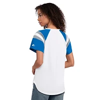 Women's Starter  White Detroit Lions Game On Notch Neck T-Shirt