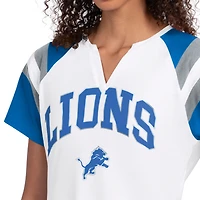 Women's Starter  White Detroit Lions Game On Notch Neck T-Shirt