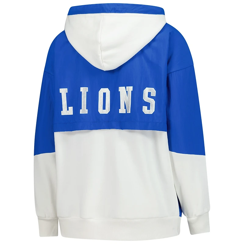 Sweat à capuche entièrement zippé blanc Detroit Lions Scrimmage pour femme