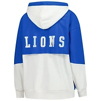 Sweat à capuche entièrement zippé blanc Detroit Lions Scrimmage pour femme