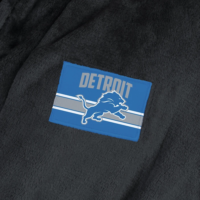 Robe de chambre The Northwest Group pour femmes, noire, Detroit Lions, effet soie.