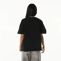 T-shirt surdimensionné à imprimé laurier pour femme The Wild Collective, noir, Detroit Lions