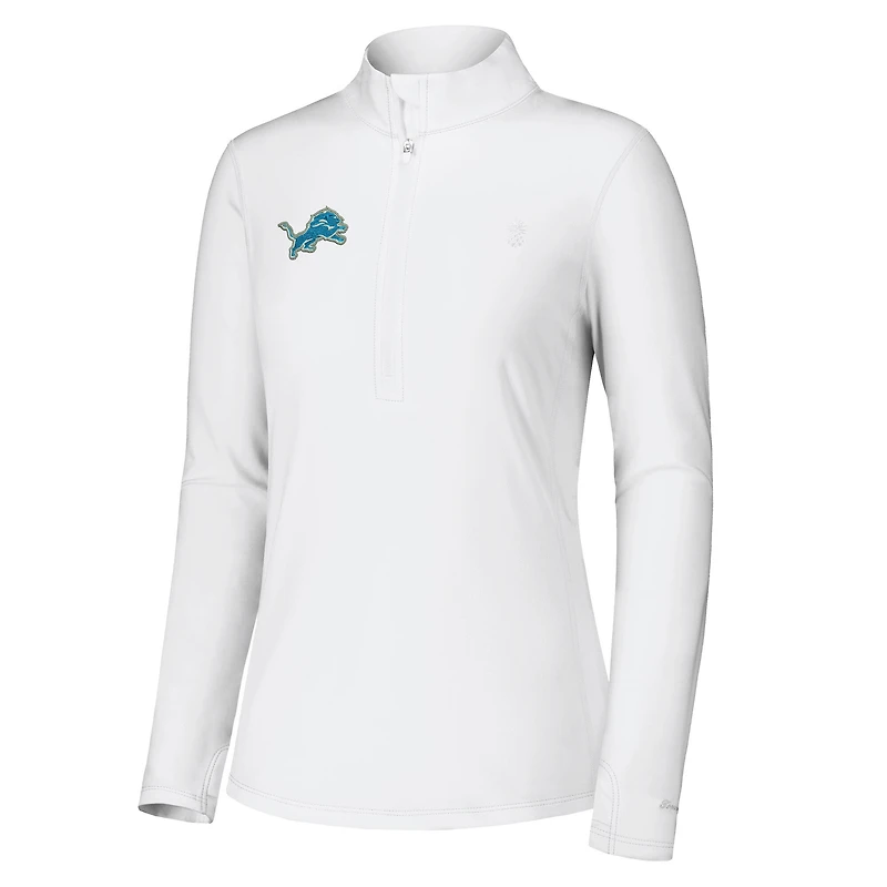 Veste zippée quart de tour Tommy Bahama blanche Detroit Lions Sport Playa Vista IslandZone pour femme