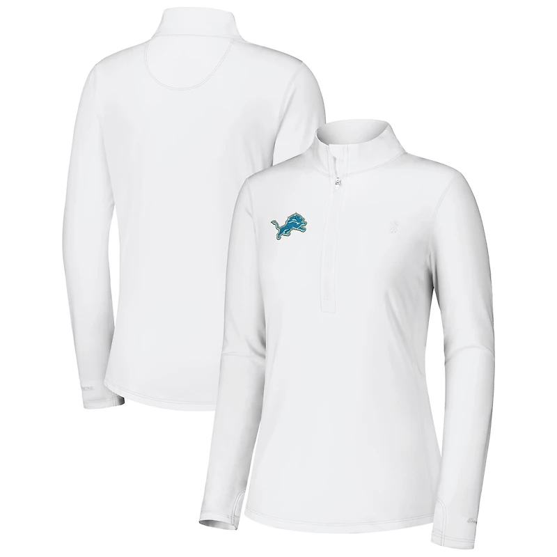 Veste zippée quart de tour Tommy Bahama blanche Detroit Lions Sport Playa Vista IslandZone pour femme