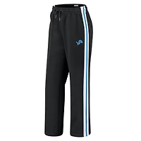 Women's WEAR by Erin Andrews Black Detroit Lions Color-Block Straight Leg Pants