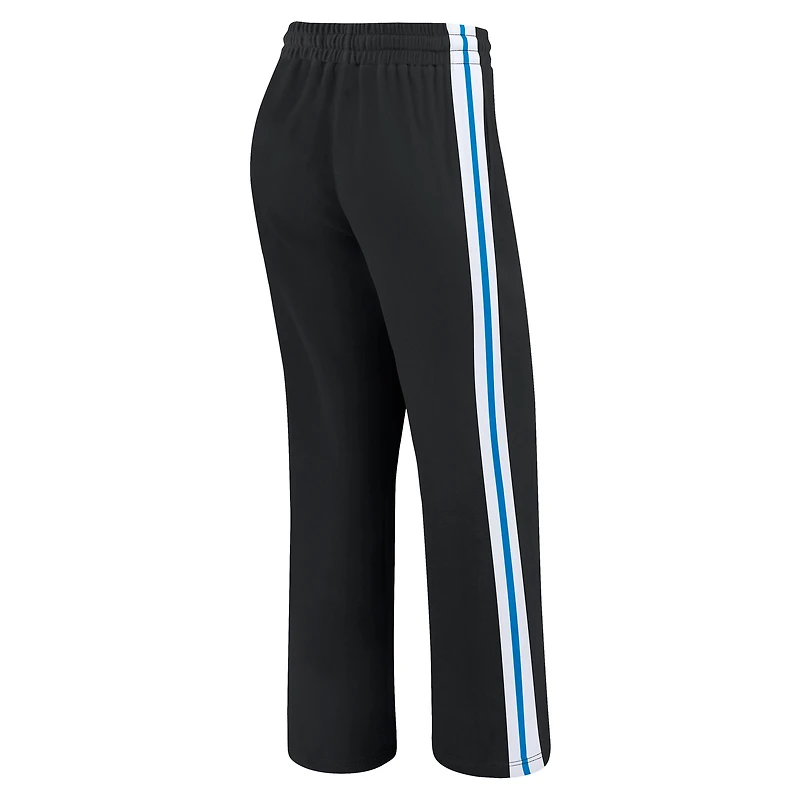 Women's WEAR by Erin Andrews Black Detroit Lions Color-Block Straight Leg Pants
