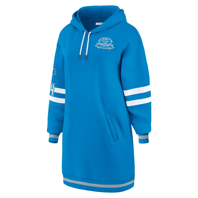 Women's WEAR by Erin Andrews Blue Detroit Lions Hoodie Dress