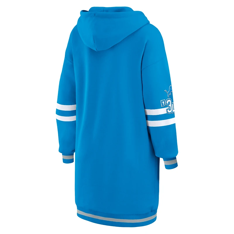 Women's WEAR by Erin Andrews Blue Detroit Lions Hoodie Dress
