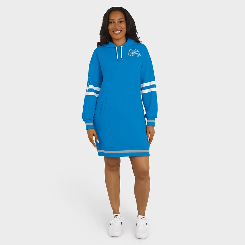 Women's WEAR by Erin Andrews Blue Detroit Lions Hoodie Dress