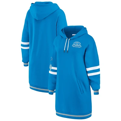 Women's WEAR by Erin Andrews Blue Detroit Lions Hoodie Dress