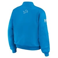 Veste aviateur zippée intégrale bleue à patch Detroit Lions pour femme WEAR by Erin Andrews