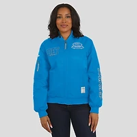 Veste aviateur zippée intégrale bleue à patch Detroit Lions pour femme WEAR by Erin Andrews