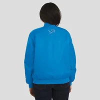Veste aviateur zippée intégrale bleue à patch Detroit Lions pour femme WEAR by Erin Andrews