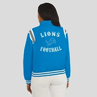 Women's WEAR by Erin Andrews Blue Detroit Lions Varsity Lightweight Full-Snap Jacket
