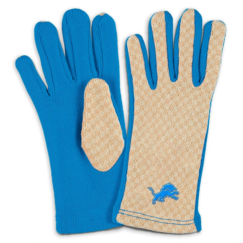 Ensemble écharpe et gants à micro-carreaux ton sur ton pour femme WEAR by Erin Andrews Detroit Lions