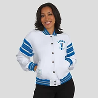 Veste polaire blanche à boutons-pression pour femme WEAR by Erin Andrews des Lions de Detroit