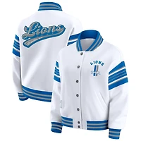 Veste polaire blanche à boutons-pression pour femme WEAR by Erin Andrews des Lions de Detroit