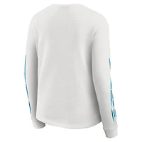 Women's WEAR by Erin Andrews  White Detroit Lions Graphic Waffle Long-Sleeve T-Shirt