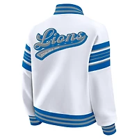 Veste sweat-shirt en polaire blanche à boutons-pression pour femme WEAR by Erin Andrews, grande taille, des Lions de Detroit