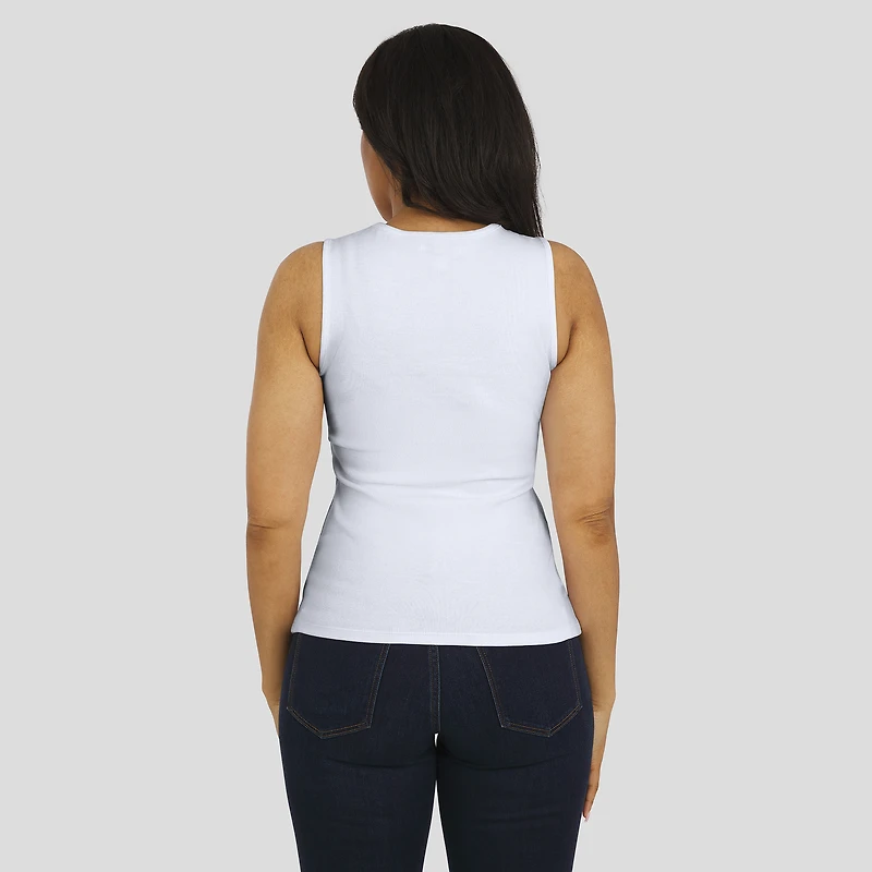 Women's WEAR by Erin Andrews  White Detroit Lions Ribbed Graphic Tank Top