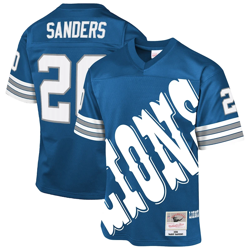 Youth Mitchell & Ness Barry Sanders Blue Detroit Lions 1996 Throwback Fashion Jersey