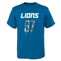Youth Aidan Hutchinson Blue Detroit Lions Mainliner Drip Player Name & Number T-Shirt