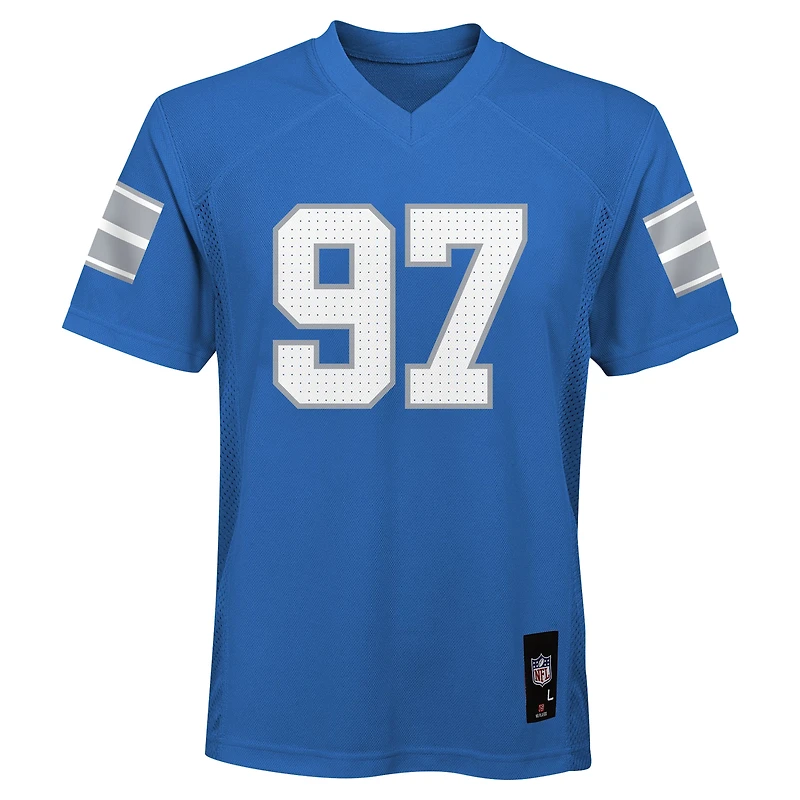 Maillot de joueur réplique des Lions Détroit bleu Aidan Hutchinson pour jeunes