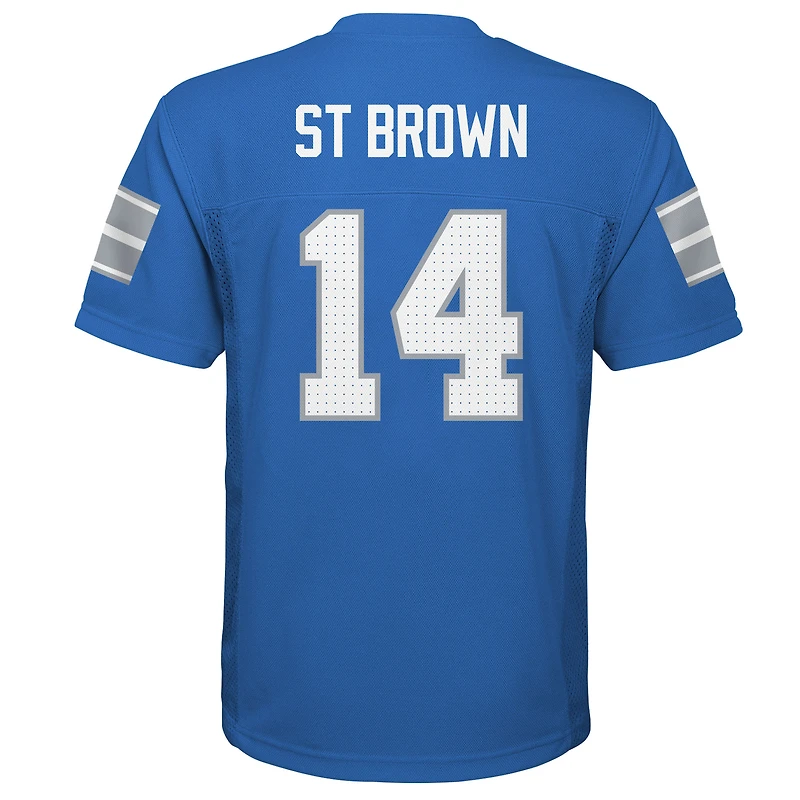 Youth Amon-Ra St. Brown Blue Detroit Lions Replica Player Jersey