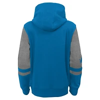 Youth Blue Detroit Lions Stadium Color-Block Full-Zip Hoodie