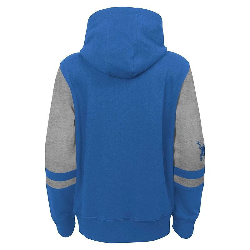 Sweat à capuche entièrement zippé bleu Detroit Lions Stadium pour jeunes