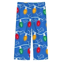 Youth Detroit Lions Two-Piece Garland Holiday Long Sleeve Pajama Set