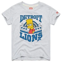 Youth Homage x The Simpsons White Detroit Lions Tri-Blend T-Shirt