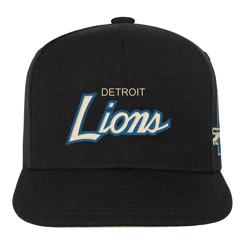 Casquette snapback noire pour jeunes Detroit Lions de Mitchell & Ness