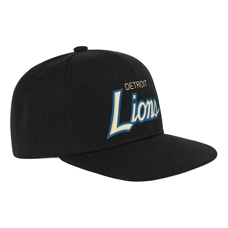Casquette snapback noire pour jeunes Detroit Lions de Mitchell & Ness