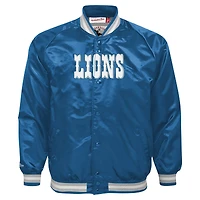 Veste à boutons-pression en satin bleu Detroit Lions pour jeunes Mitchell & Ness