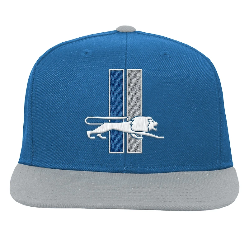 Casquette Snapback bicolore pour jeunes Mitchell & Ness, équipe bleue des Detroit Lions