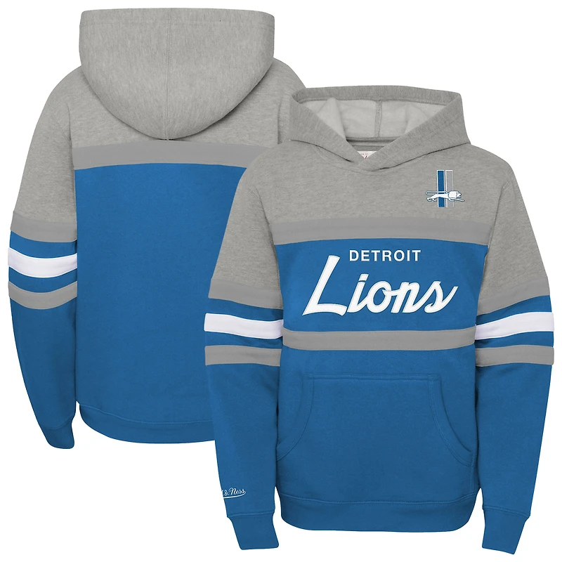 Sweat à capuche rétro Mitchell & Ness bleu pour jeunes, entraîneur-chef des Lions de Détroit