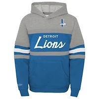 Youth Mitchell & Ness  Blue Detroit Lions Throwback Head Coach Pullover Hoodie
