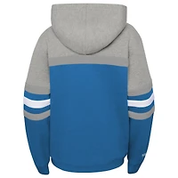 Youth Mitchell & Ness  Blue Detroit Lions Throwback Head Coach Pullover Hoodie