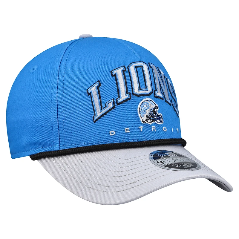Casquette ajustable New Era bleu/gris Detroit Lions Arch COOLERA 9FORTY A-Frame pour jeune