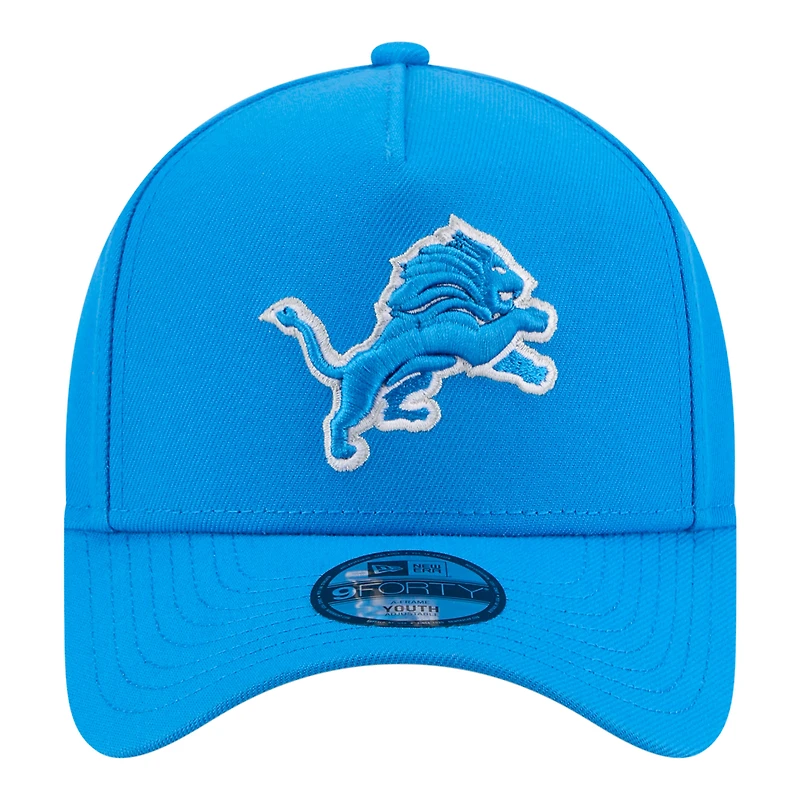Youth New Era Blue Detroit Lions 9FORTY A-Frame Adjustable Hat