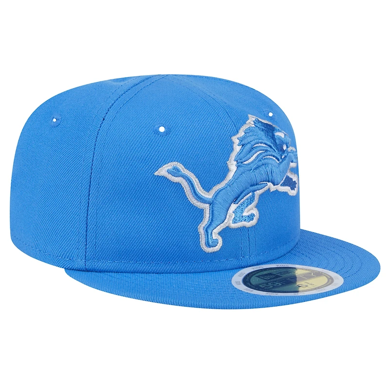 Youth New Era Blue Detroit Lions  Main 59FIFTY Fitted Hat
